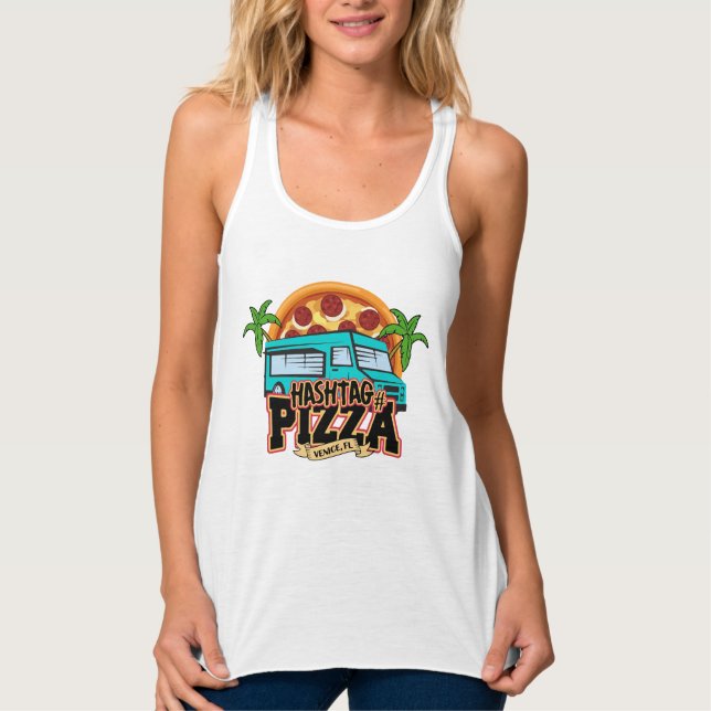 Hashtag Pizza Racerback Tank Top (Front)
