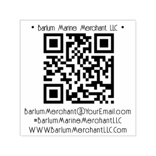 Hashtag QR Code Address Self-Inking Rubber Stamp