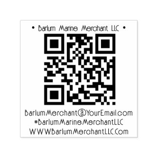 Hashtag QR Code Address Self-Inking Rubber Stamp