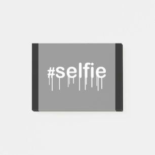 Hashtag Selfie Drooling Black Decor Post-it Notes