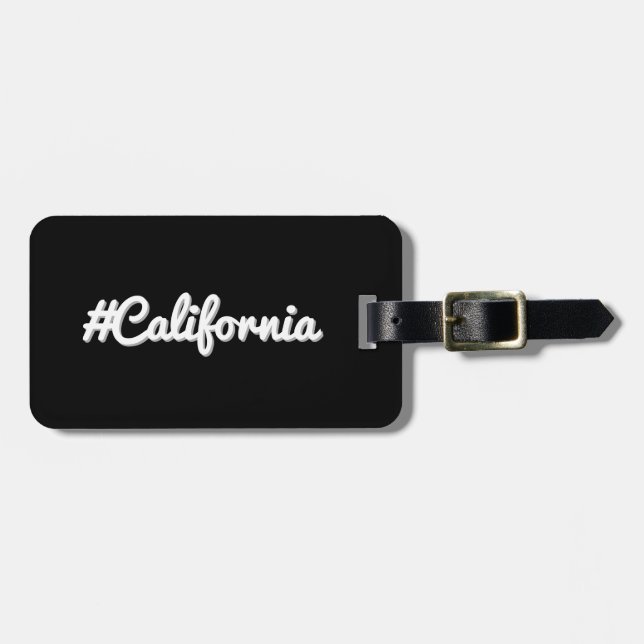 Hashtag State of California CA Luggage Tag (Front Horizontal)