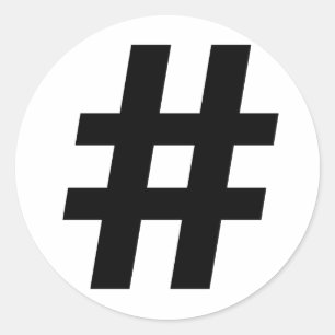 HASHTAG SYMBOL -.png Classic Round Sticker