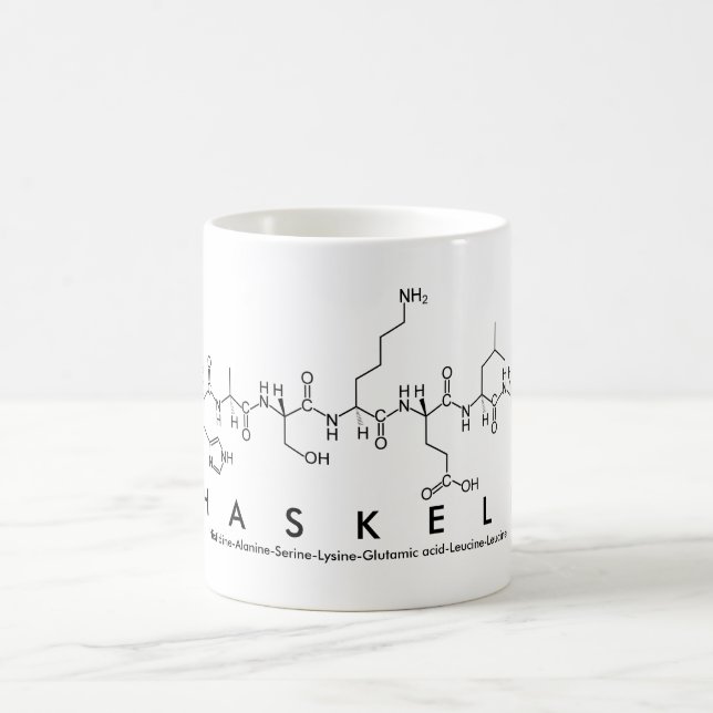 Haskell peptide name mug (Center)