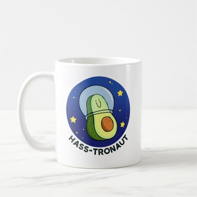 Hass-tronaut Avocado Space Pun Mug (Left)