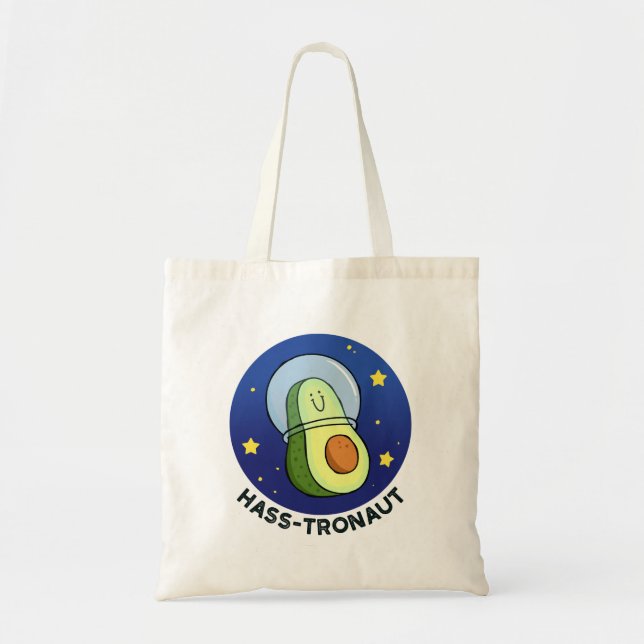 Hass-tronaut Avocado Space Pun Tote Bag (Front)