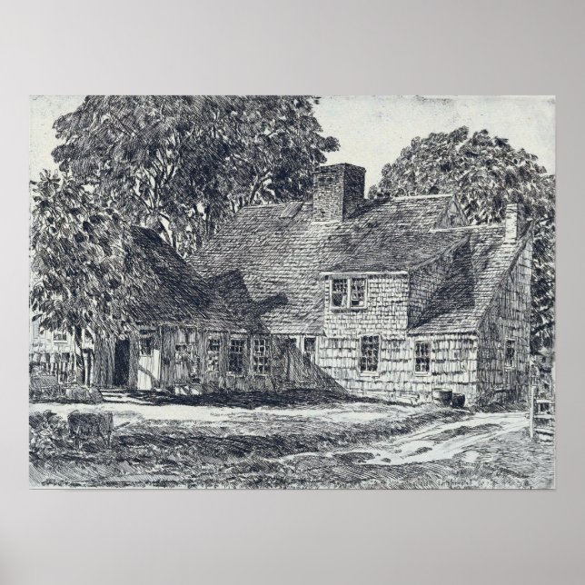 Hassam - Old Dominy House Easthampton Poster (Front)