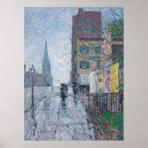 Hassam - Rainy Day 1890 Poster