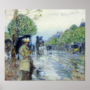 Hassam - Rainy Day. On The Avenue 1893 Poster