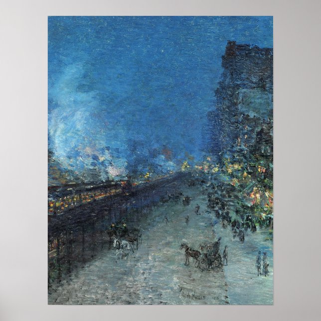 Hassam - Sixth Ave El Nocturne (The El New York) … Poster (Front)