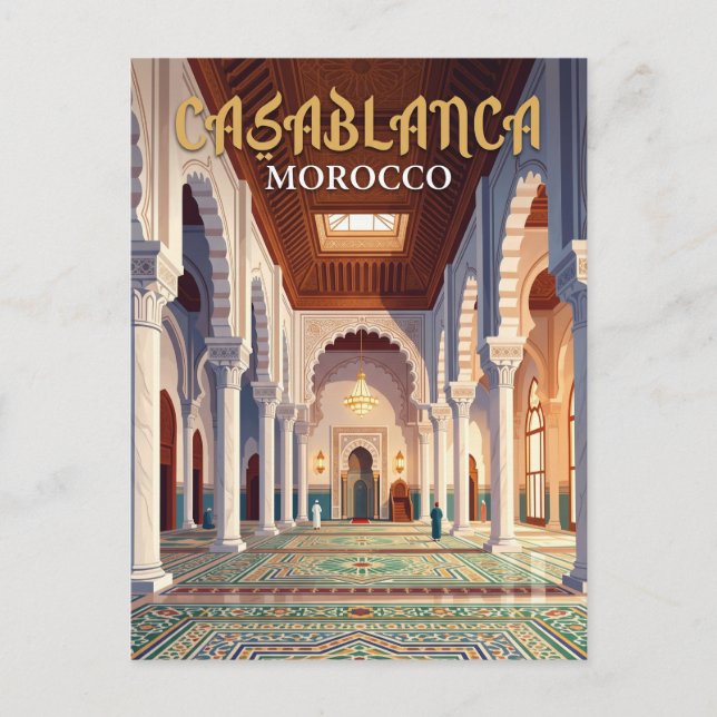 Hassan II Mosque Morocco Postcard (Front)