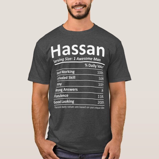 HASSAN Nutrition Funny Birthday Personalised T-Shirt (Front)