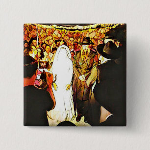 Hassidic Wedding 15 Cm Square Badge