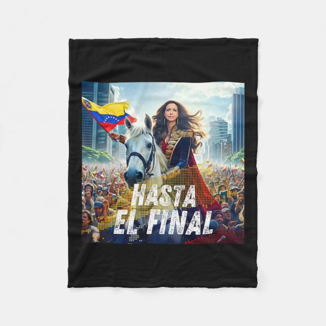 Hasta El Final Maria Corina Machado  Fleece Blanket (Front)