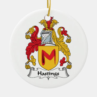 Hastings Family Crest Ceramic Tree Decoration