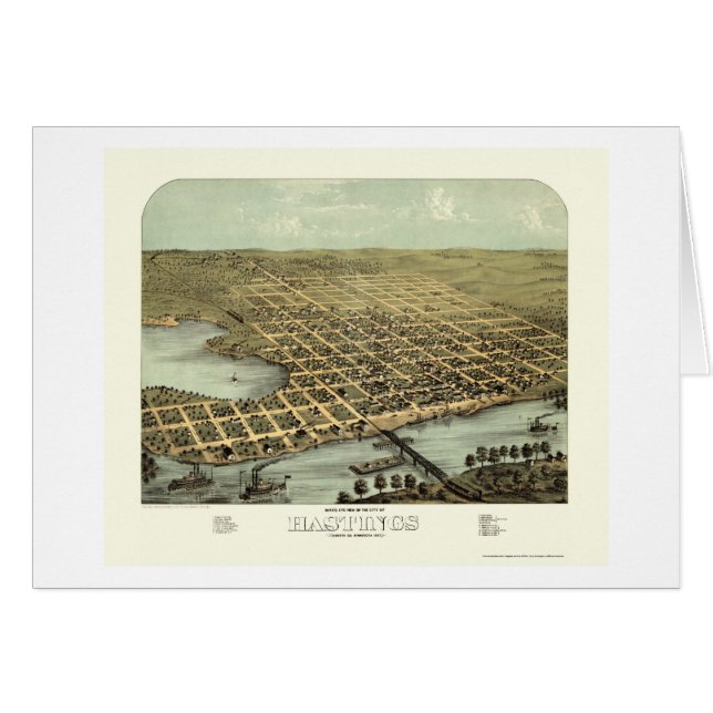Hastings, MN Panoramic Map - 1867 (Front Horizontal)