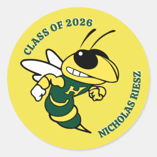 Hastings NY Buzz Customisable Graduation Favour Classic Round Sticker