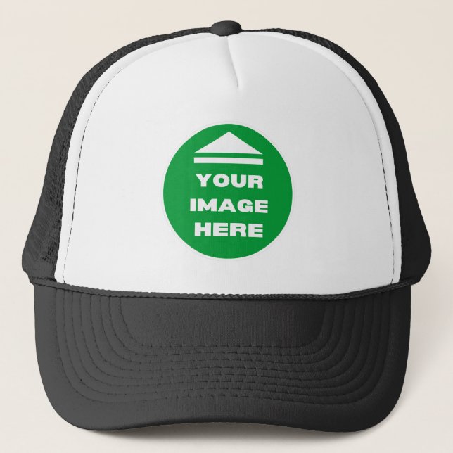 Hat - Add Your Image - Black - Personalised  (Front)
