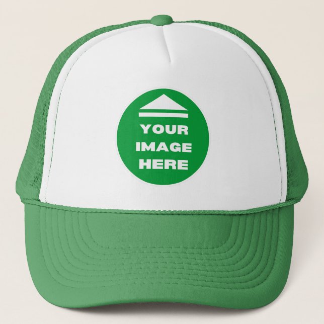 Hat - Add Your Image - Green - Personalised  (Front)