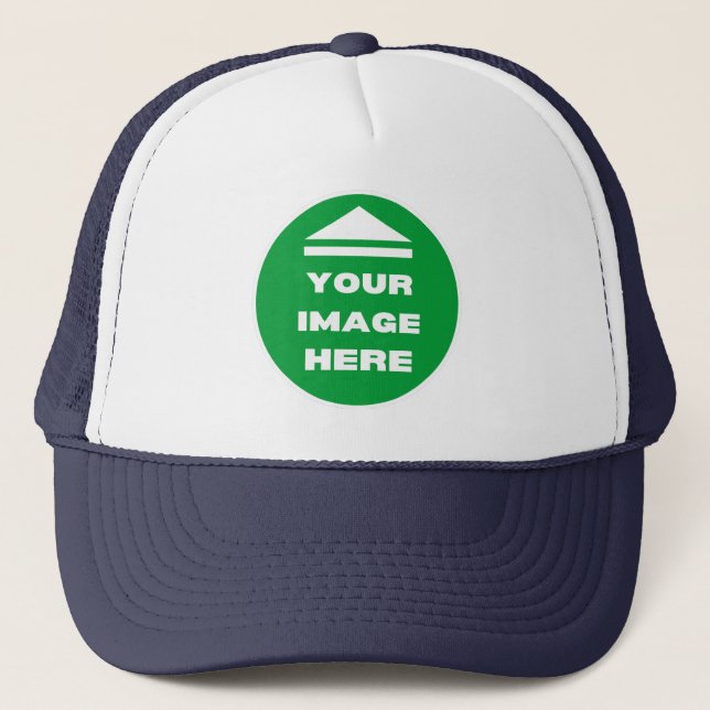 Hat - Add Your Image - Navy - Personalised  (Front)