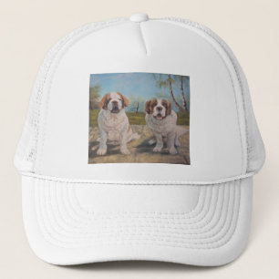 Hat Ann Hayes Painting Two St Bernards