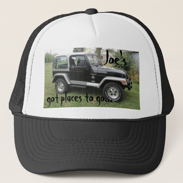Hat Black and Grey Customised Jeep Cap (Front)