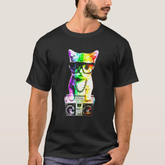 Hat Boombox Cat T-Shirt