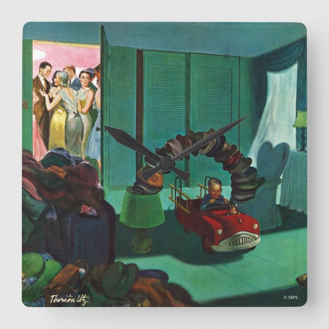 Hat Bridge Square Wall Clock (Front)