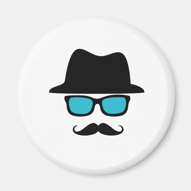 Hat Glasses Moustache Magnet (Front)