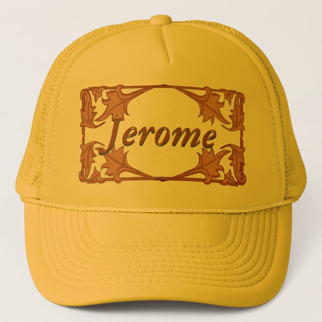 Hat - Leafy Bracket Frame with name (Front)