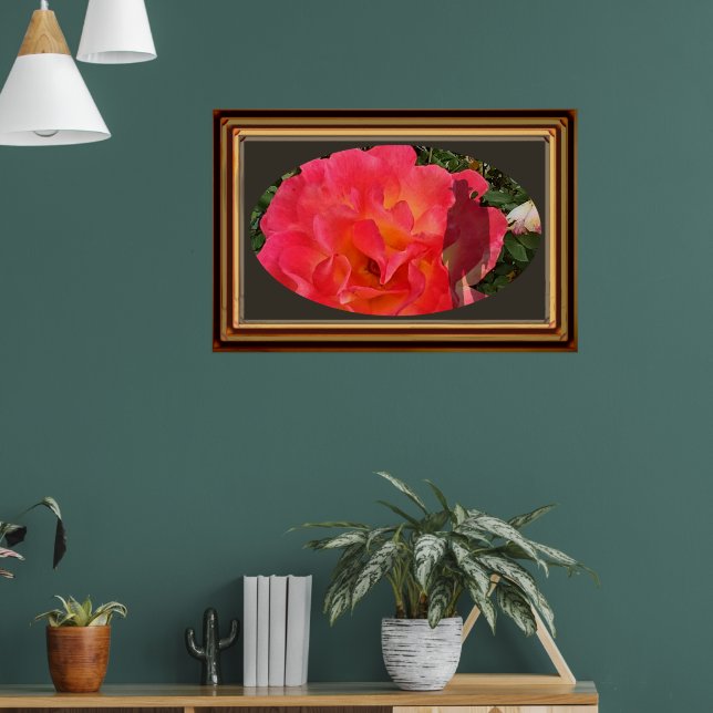 Hat Man Shadow Photo Horizon oval Framed Poster (Living Room 1)