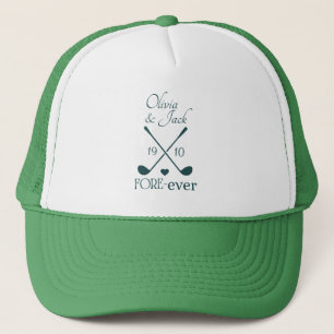 Hat Of Newlyweds Couple Modern Dark Green