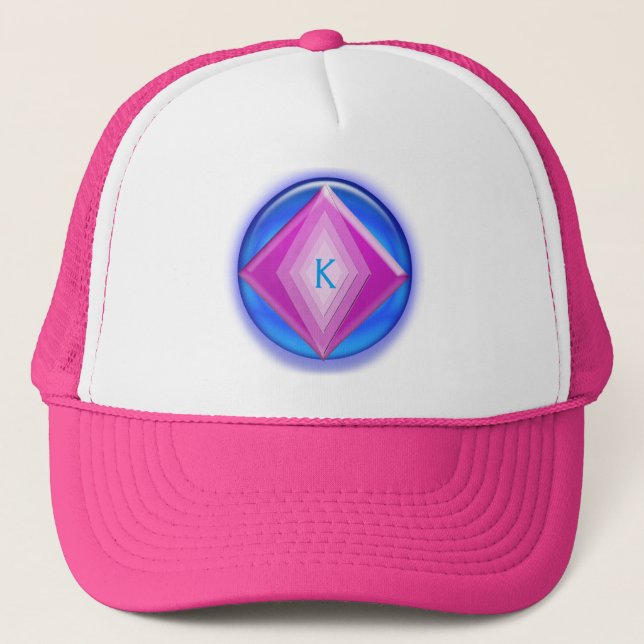 Hat - Three Dimensional Emblem in Pink and Blue (Front)