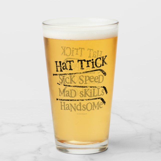 Hat Trick (hockey) Glass (Front Filled)