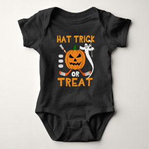 Hat Trick or Treat Hockey Halloween Baby Bodysuit