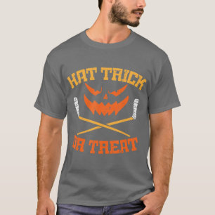 Hat Trick Or Treat Ice Hockey Halloween Boy Men Pl T-Shirt