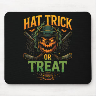 Hat Trick Or Treat Ice Hockey Halloween Fun _2 Mouse Pad