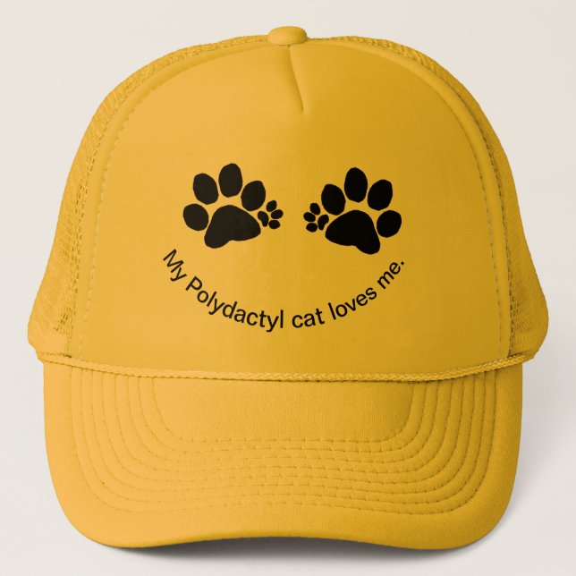 Hat, Trucker - Polydactyl Paw Prints Hat (Front)