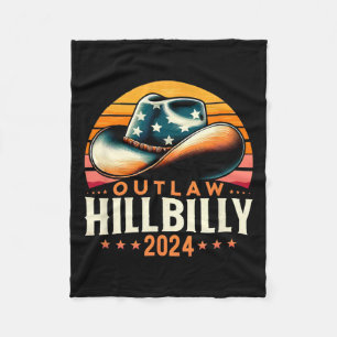 Hat Us Election Day Vintage Outlaw Hillbilly 2024 Fleece Blanket