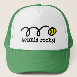 Hat with bouncing tennis ball design