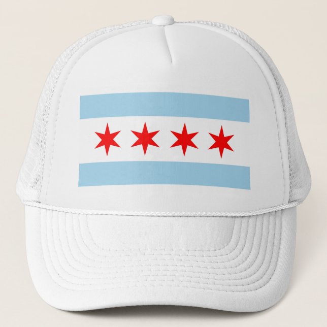 Hat with Flag of Chicago, Illinois State - USA (Front)