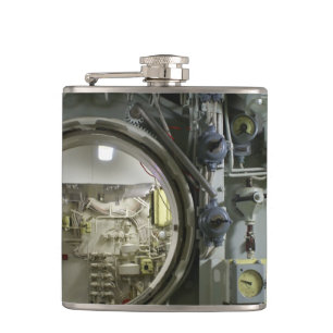 hatch on an old retro submarine hip flask