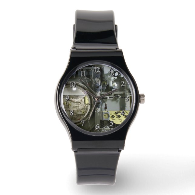 hatch on an old retro submarine watch (Front)