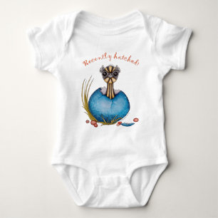 'Hatch' the baby emu baby apparel Baby Bodysuit