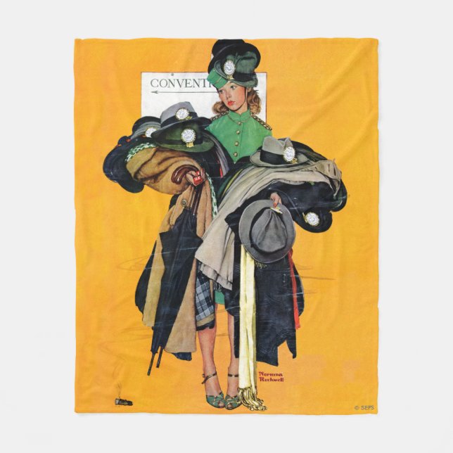 Hatcheck Girl Fleece Blanket (Front)