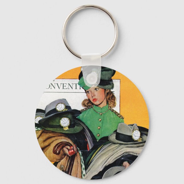 Hatcheck Girl Key Ring (Front)