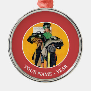 Hatcheck Girl Metal Tree Decoration