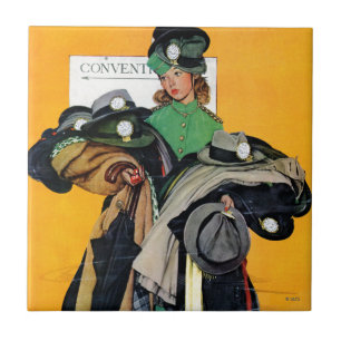 Hatcheck Girl Tile