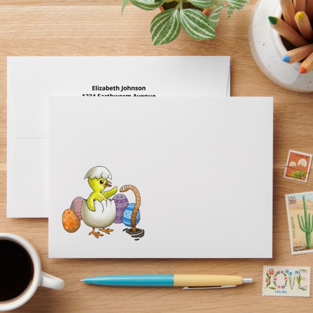 Hatched Easter Chicken Envelope (Desk)