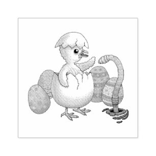 Hatched Easter Chicken Rubber Stamp