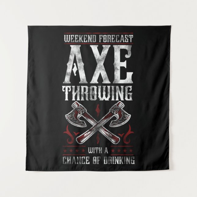 Hatchet Axe Throwing Lumberjack Beer Chance Of Tapestry (Front)